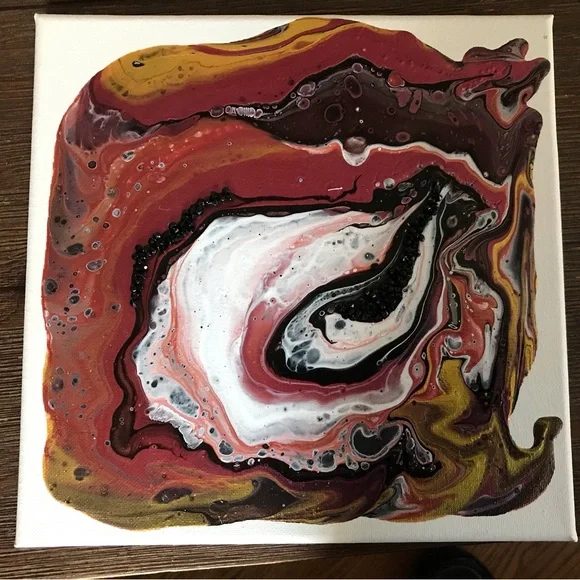 Hand made original multi color abstract acrylic on canvas wall decor painting - Picture 7 of 14